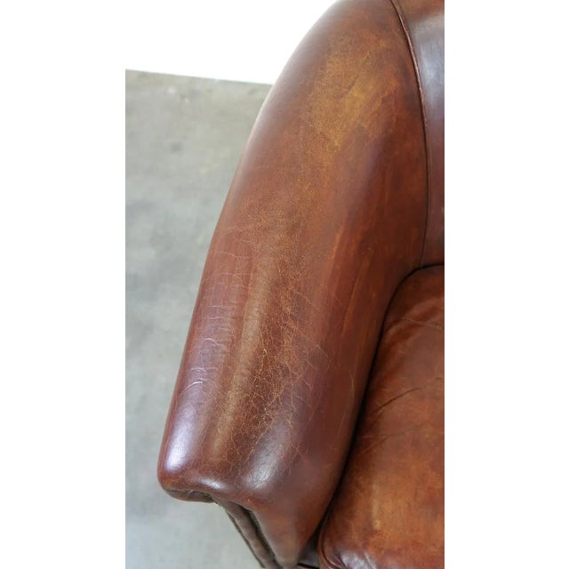 Animal Skin Sheepskin Leather Club Chair For Sale - Image 7 of 11