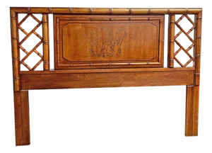 Vintage Faux Bamboo Aloha Full Headboard Attributed to Thomasville