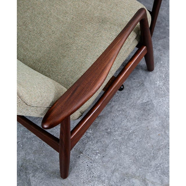 Wood Mid Century Danish Modern Lounge Chair Teak Ottoman Recliner Arm Attributed to Madsen and Schubell for Bovenkamp For Sale - Image 7 of 12