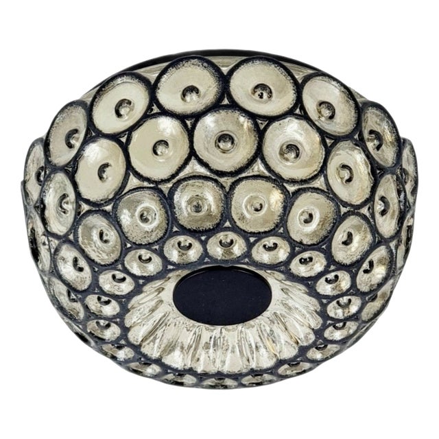 Large Mid-Century Modern Glass Flush Mount from Limburg, Germany, 1960s For Sale