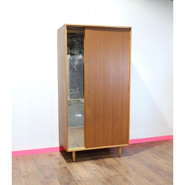 Mid-Century Modern 1960s Mid Century Modern Vintage Teak Armoire Wardrobe by Stag Danish Style For Sale - Image 3 of 15