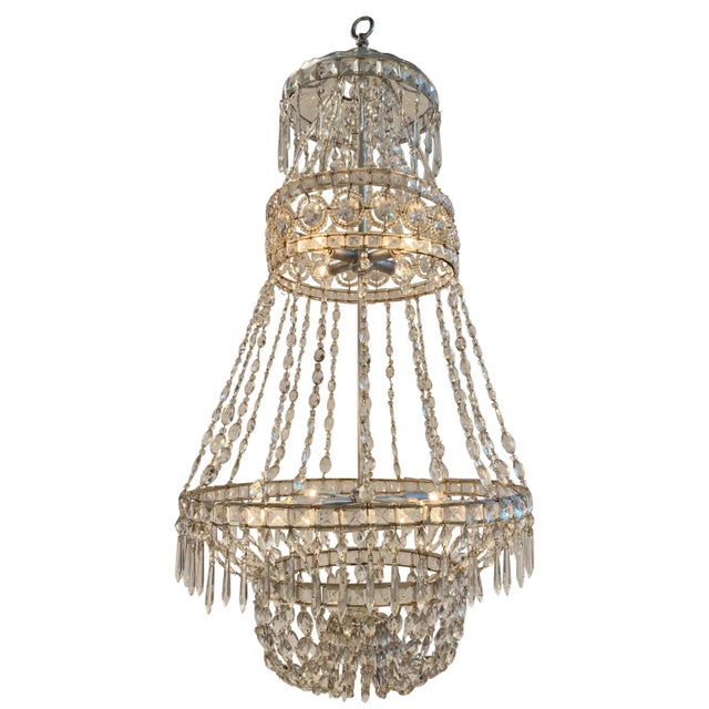 Metal 19th Century Swedish Crystal Chandelier For Sale - Image 7 of 7