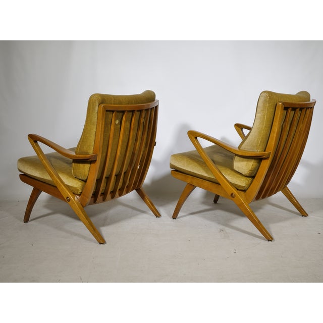 Wood Mid-Century Modern Lounge Chairs by Guglielmo Ulrich, 1950s, Set of 2 For Sale - Image 7 of 10