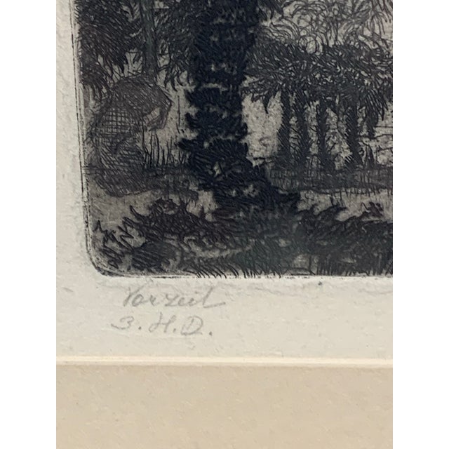 Antique Etching Fritz Silberbauer (1883-1974) Prehistoric Times With Mammoths 12" For Sale - Image 4 of 9