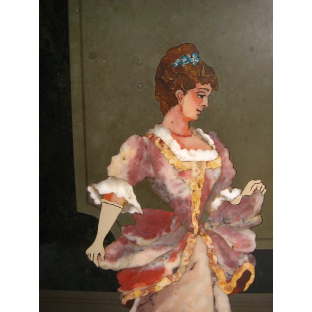 Traditional Pietra Dura Italian Portrait of a Women For Sale - Image 3 of 9