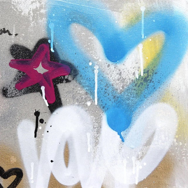 Contemporary Urban Street Art Playful Graffiti Painting "Love Seeker" Original Artwork by Amber Goldhammer For Sale - Image 3 of 11