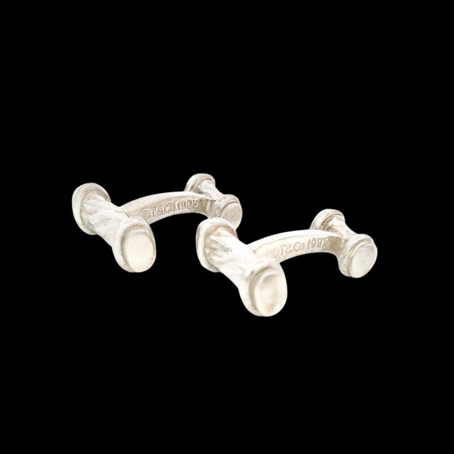 Tiffany and Co. Late 20th Century Tiffany & Co Estate "Atlas" Cufflinks Sterling Silver 9.29 Grams, A Pair For Sale - Image 4 of 5