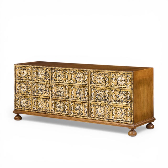 Mid-Century Modern John Widdicomb Mediterranean Mid Century Treasure Chest Credenza For Sale - Image 3 of 10