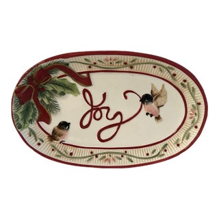 Vintage Fitz & Floyd Joy Holiday Sentiment Tray For Sale