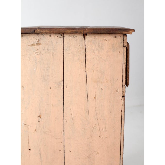 Antique Painted Farmhouse Cupboard With Drawer and Double Doors For Sale - Image 18 of 18