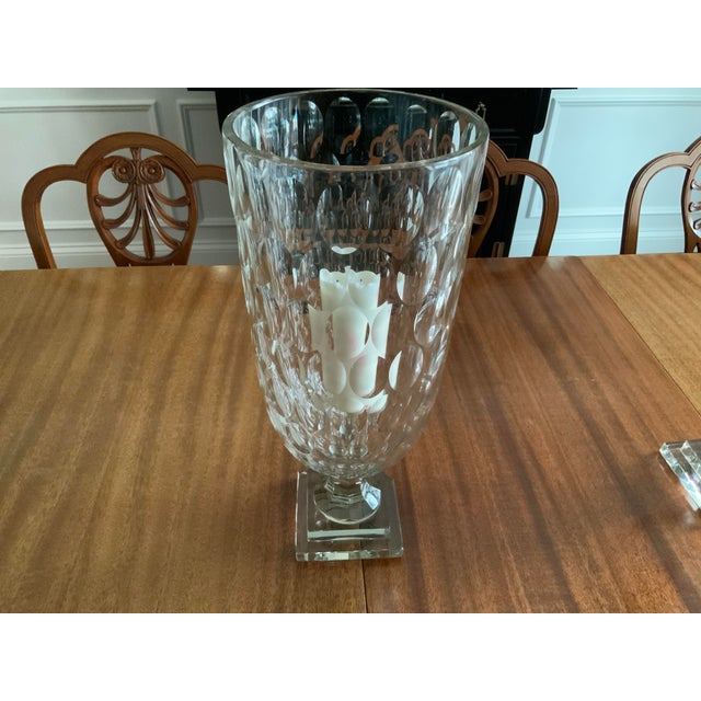2000s Cut Glass Hurricane Candle Holders a Pair Chairish