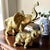 Hollywood Regency Vintage Solid Brass Elephant Figurines Pair | Mid Century Decor | Hollywood Regency | Grand-Millennial Shelf Decor For Sale - Image 3 of 10