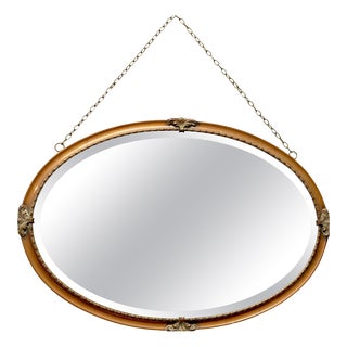 Arts and Crafts Oval Copper Wall Mirror, 1890 For Sale