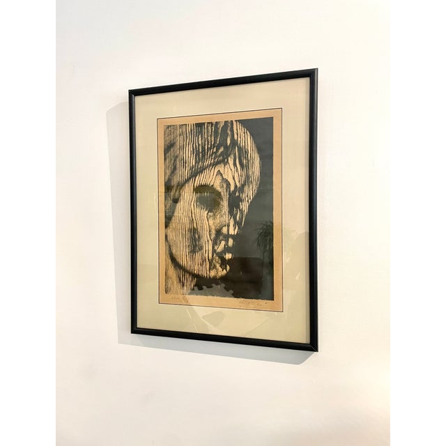 Framed Portrait of a Woman, Signed Artist's Proof Relief Print For Sale - Image 4 of 11