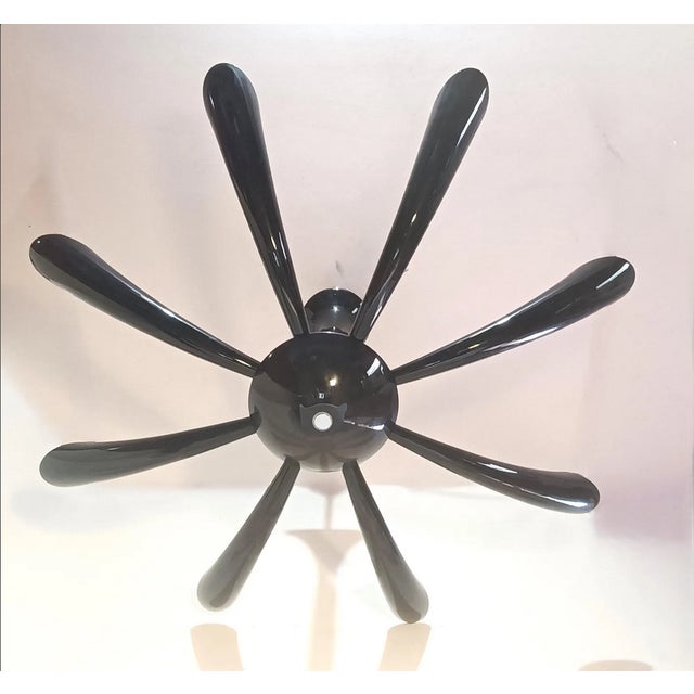 Mid-Century Modern Murano Glass Nero Infinito Ceiling Light by Seguso For Sale - Image 3 of 12