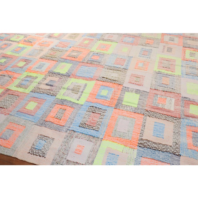 Vintage Inspired Zabihi Collection Turkish Kilim For Sale - Image 10 of 11