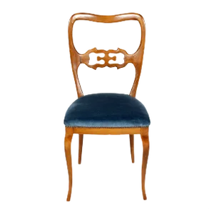 Vintage Velvet Dining Chairs, 1940s, Set of 6