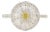 Art Deco Yellow Diamond Ballerina Cocktail Ring in 18k White Gold Size 7 For Sale