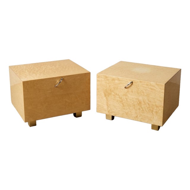 Italian Nightstands by Giovanni Offredi for Saporiti, 1980s, Set of 2 For Sale