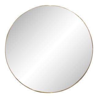 Italian Round Brass Mirror For Sale