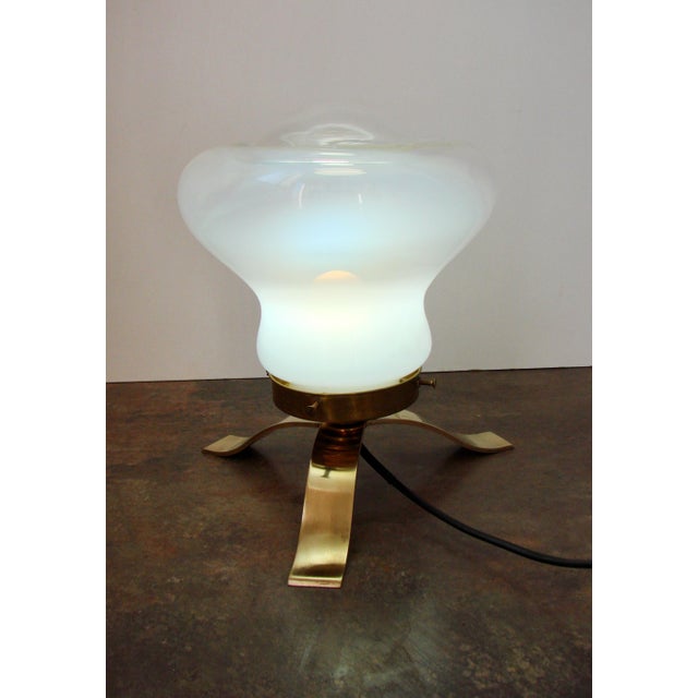 Mid-Century Modern Mid-Century Table Lamp in Brass and Glass, 1970s For Sale - Image 3 of 10