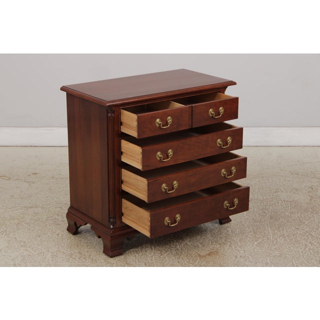 2010s Pair of Stickley Cherry Georgian Style Nightstands For Sale - Image 5 of 15