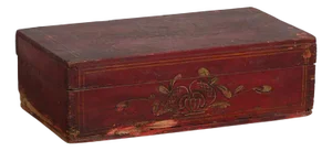 Antique Rectangular Box with Floral Motifs, 1900s