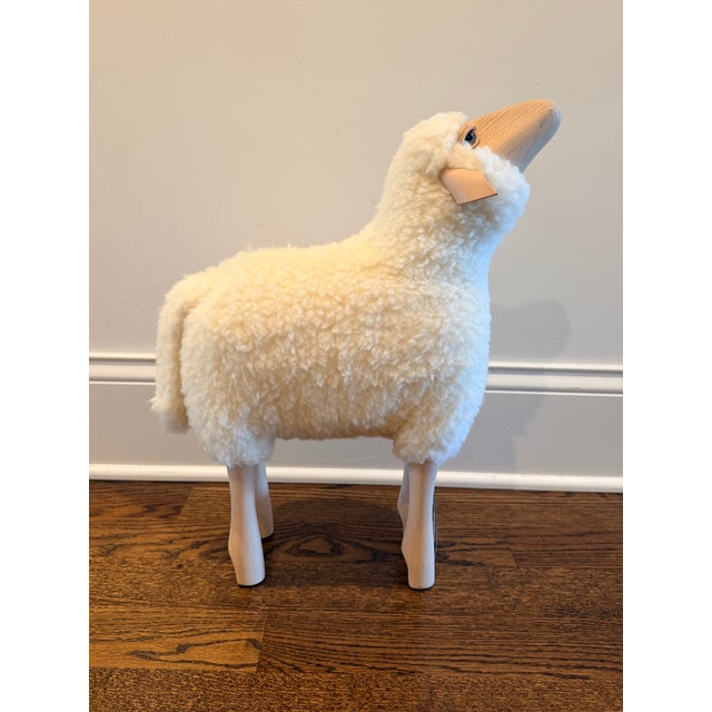 2020s Meier Germany Lalanne-Style Sheep Sculpture in Wood and Wool For Sale - Image 5 of 9