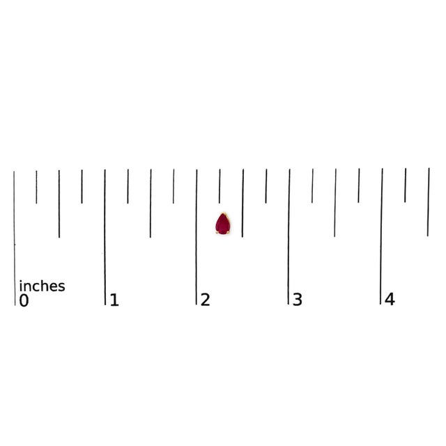 Early 21st Century 14K Yellow Gold 6x4MM Pear Shaped Red Ruby Solitaire Stud Earrings For Sale - Image 5 of 5