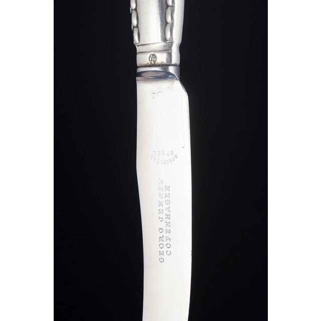 1930s Knives in Silver and Stainless Steel with Beaded Pattern by Georg Jensen, 1930s, Set of 3 For Sale - Image 5 of 6