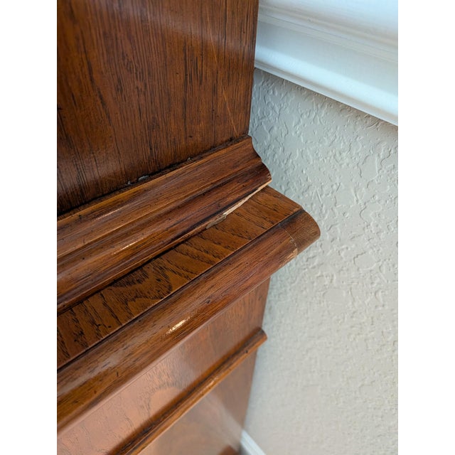 1960s Vintage Thomasville Spanish Revival Walnut Breakfront Lighted China Cabinet - 2 Pieces For Sale - Image 10 of 11
