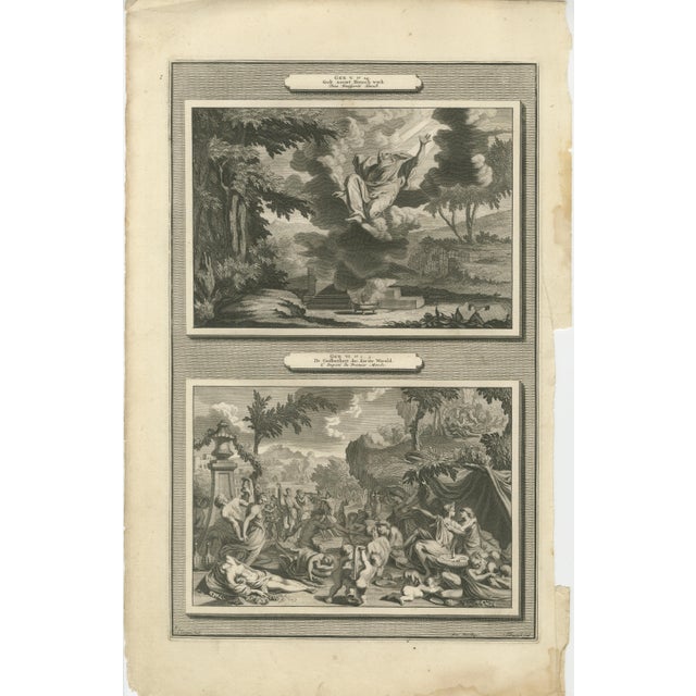 Early 18th Century Pieter Mortier, Creation of the World to Abraham Sacrifice, 1700s, Engravings, Set of 6 For Sale - Image 5 of 9