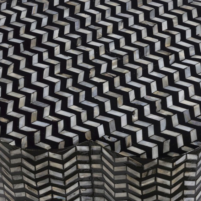 Truffle Mother of Pearl Scalloped Side Table For Sale In Los Angeles - Image 6 of 6