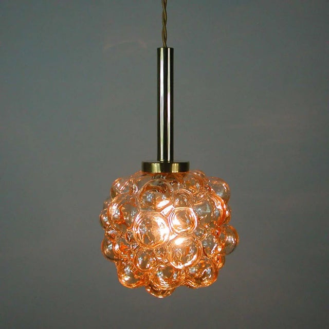 Mid-Century Amber Bubble Pendant by Helena Tynell for Limburg, 1960s For Sale - Image 10 of 12