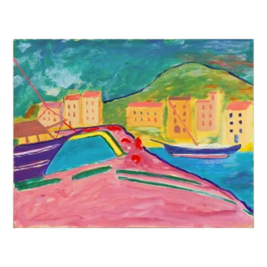 'Port-Vendres' by Anthony McNaught, 2022, Côte Vermeille, France, California, Post-Impressionist Oil