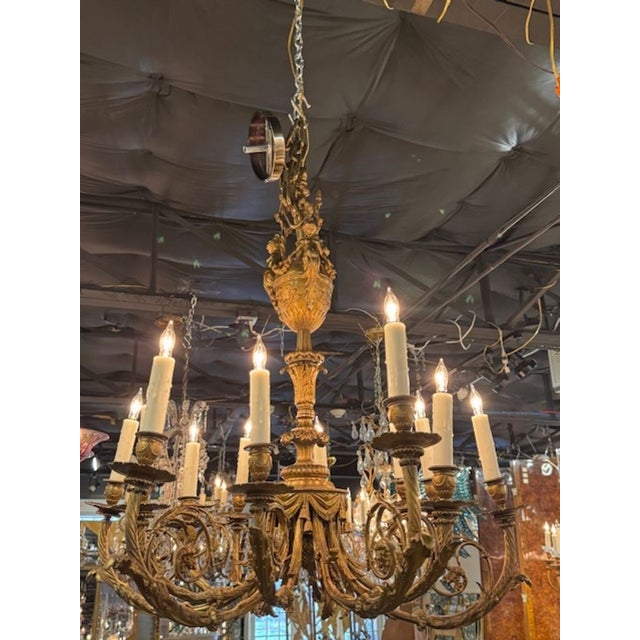 Art Deco French Louis XVI Chandelier For Sale - Image 3 of 6