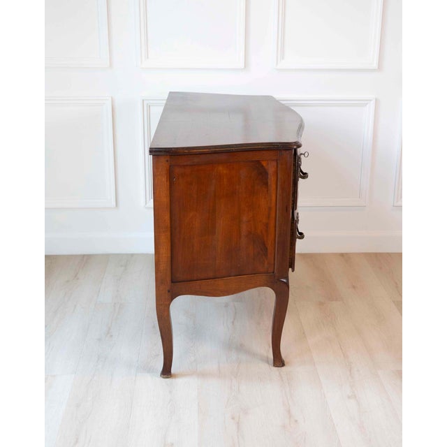 On Hold - Antique Louis XV Style Curved Walnut Commode For Sale - Image 10 of 10