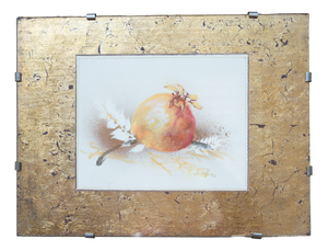 Still Lifes, 1970-1980, Watercolor and Gold Leaf, Set of 2