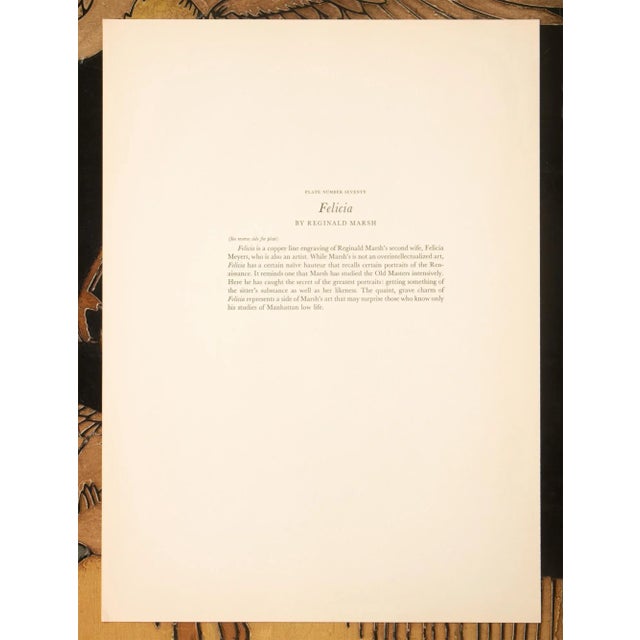 Paper 1939 After Reginald Marsh "Felicia", First Edition Period Offset Lithograph For Sale - Image 7 of 10