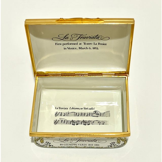 Cartier 1980s Cartier Opera Collection Limited Edition (86/250) Enamel Copper Trinket Box La Traviata For Sale - Image 4 of 15