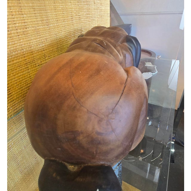 1970s Carved Wooden Dog-Signed For Sale - Image 5 of 8