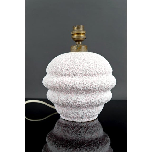 Beige Art Deco Enamel Ceramic Globe Lamp, France, 1930s For Sale - Image 8 of 8