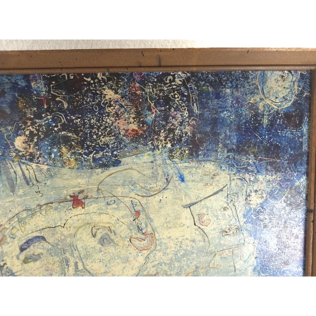 Mid 20th Century Original Abstract Expressionist Signed Charles Keeling Lassiter Oil Painting Mixed Media on Canvas C. 1960 For Sale - Image 5 of 11