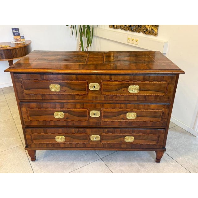 Baroque Chest of Drawers in Fruitwood and Walnut For Sale - Image 6 of 18