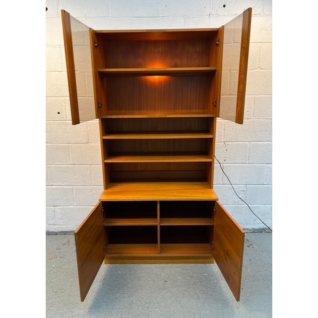 Mid-Century Danish Modern Teak Lighted Display Cabinet For Sale - Image 9 of 12
