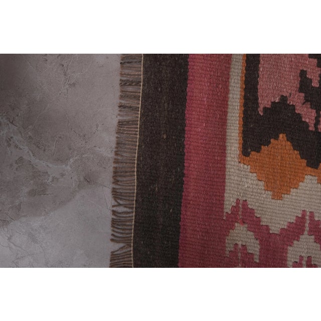 Sand 1960s Vintage Turkish Kilim Runner - Stair Kilim 3'3'' X 15' For Sale - Image 8 of 11