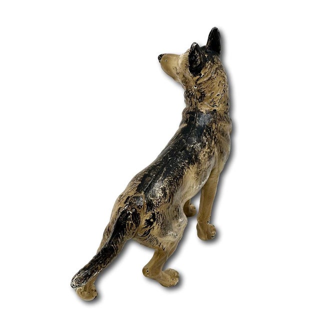 Hard to Find Vintage 1930s Hubley Manufacturing Co. Cast Iron German Shepherd Dog Doorstop For Sale - Image 12 of 17