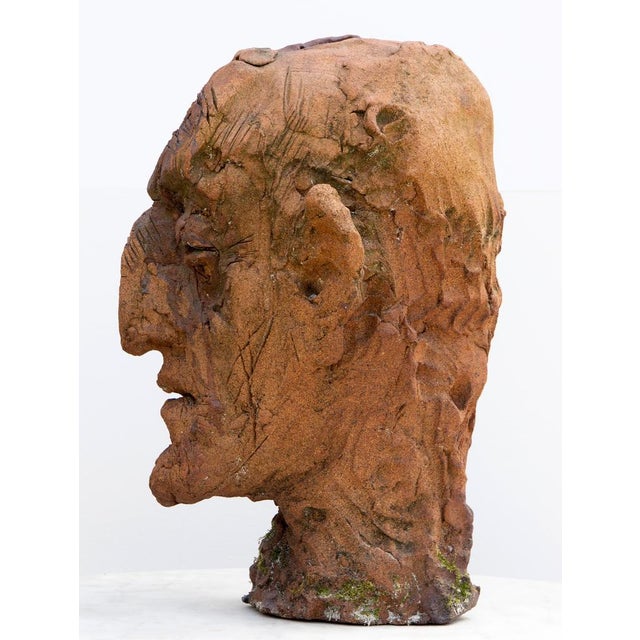 Ceramic Expressionist Head in White Stoneware with Bismuth Rakú Glaze, 2010s For Sale - Image 9 of 18