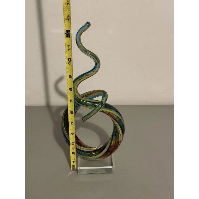 Glass Vintage MCM Murano Art Glass Love Knot Sculpture Figurine For Sale - Image 7 of 7