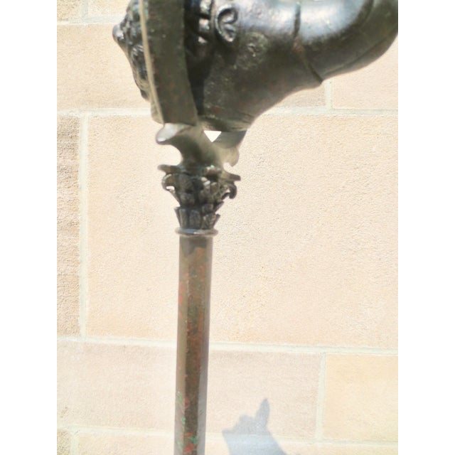 Rare Roman Bronze Candelabrum - Lampstand With Bronze Oil Lamp For Sale - Image 11 of 13